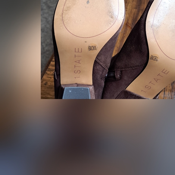 1. State Brown Ankle Booties with Stitch Detail - Picture 3 of 4